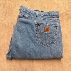 Carhartt Jeans Mens 50X32 Blue Denim Relaxed Fit Tapered Leg